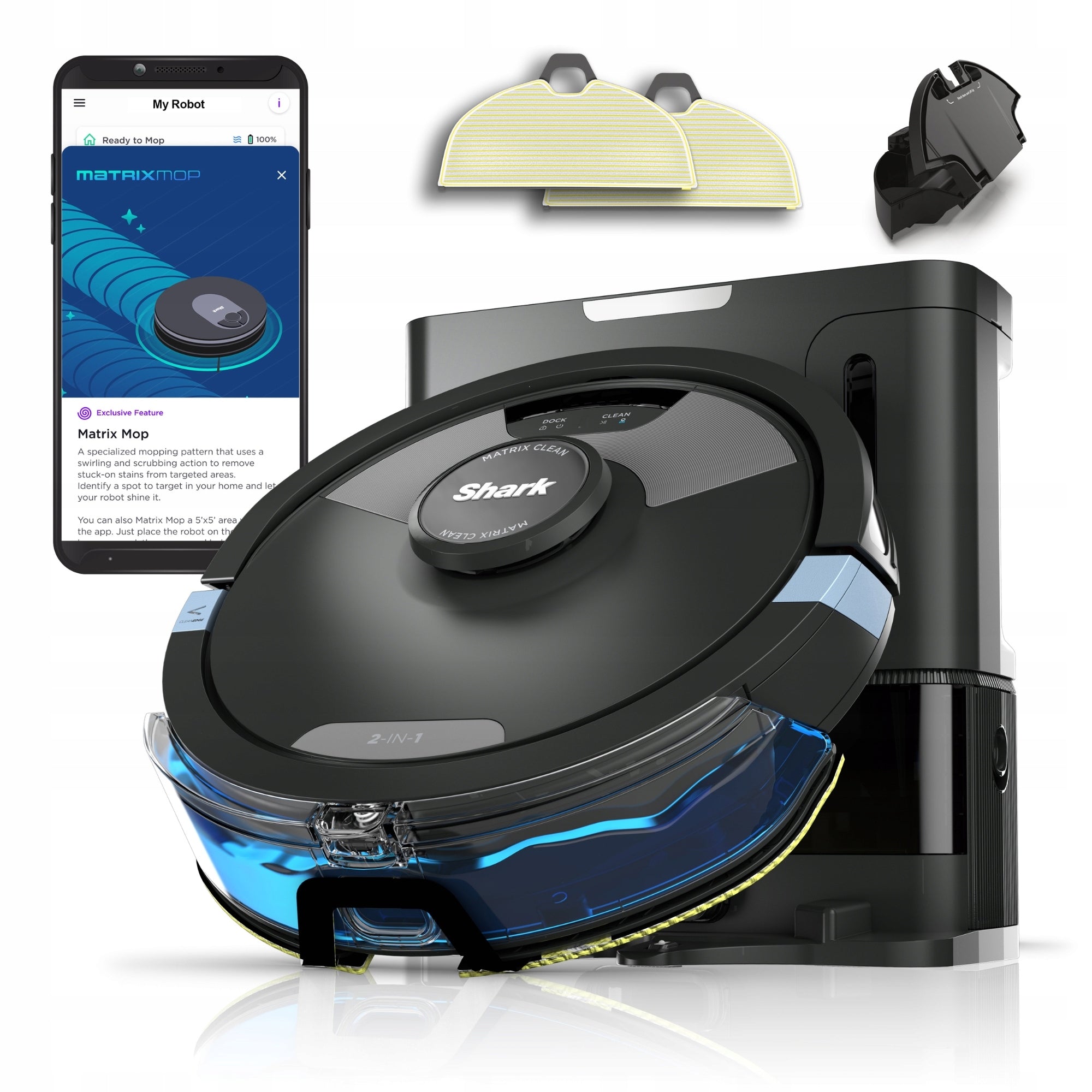 Cleaning robot Shark Matrix Plus 2in1 RV2620WAEU mopping docking station