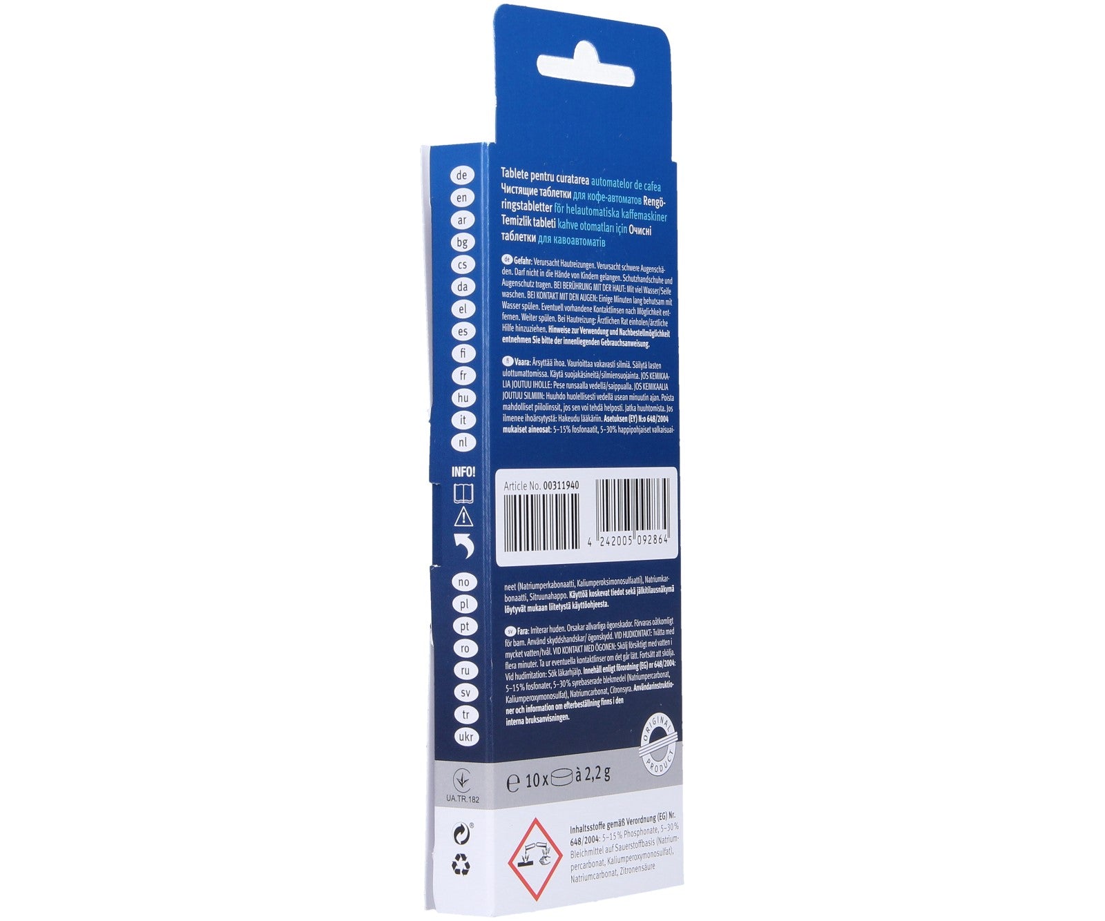 Cleaning tablets for Bosch Siemens 10x 2,2g EQ.5 EQ.9 EQ.500 iQ700 Brand Bosch