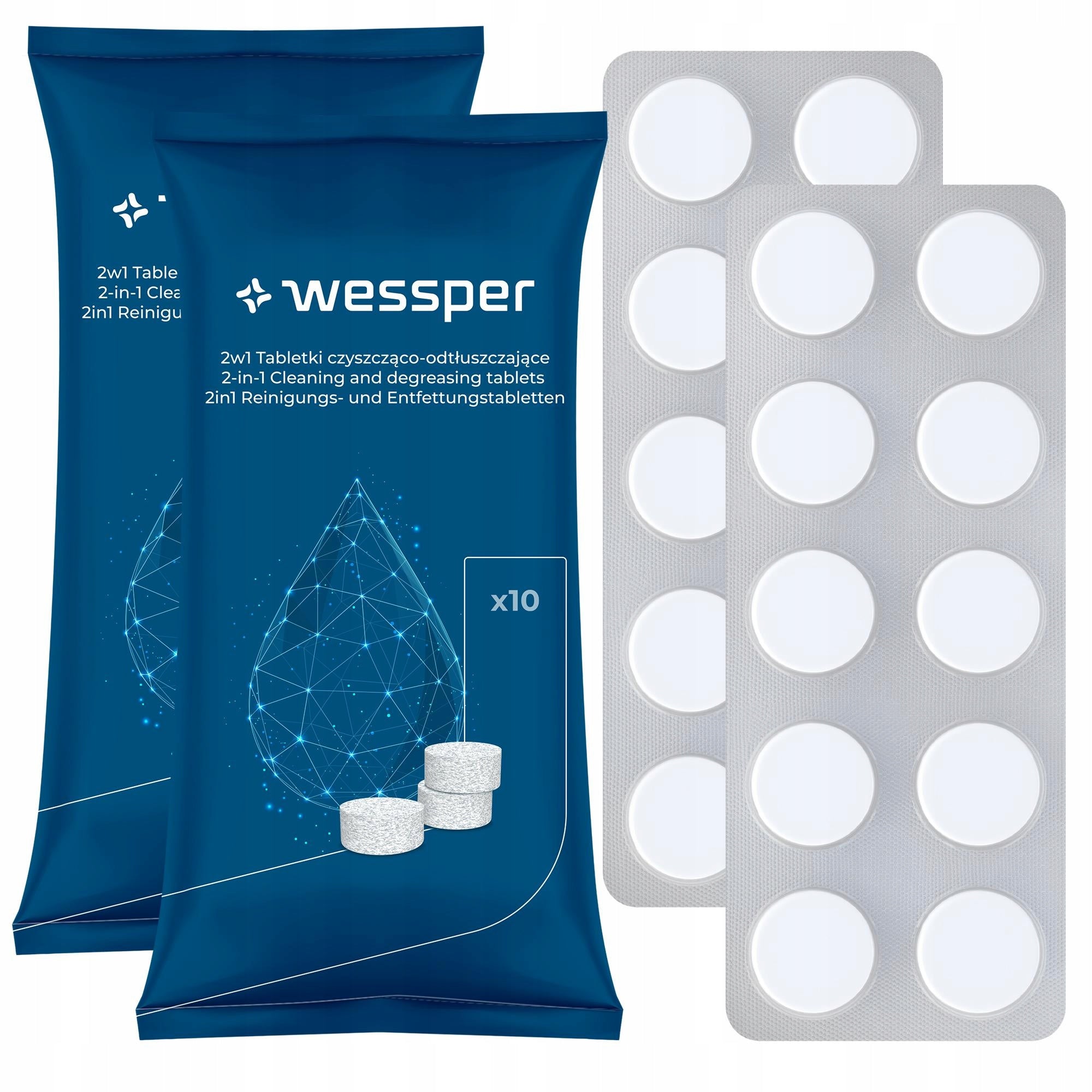 Cleaning tablets for espresso machine + degreasing 20 pieces - universal