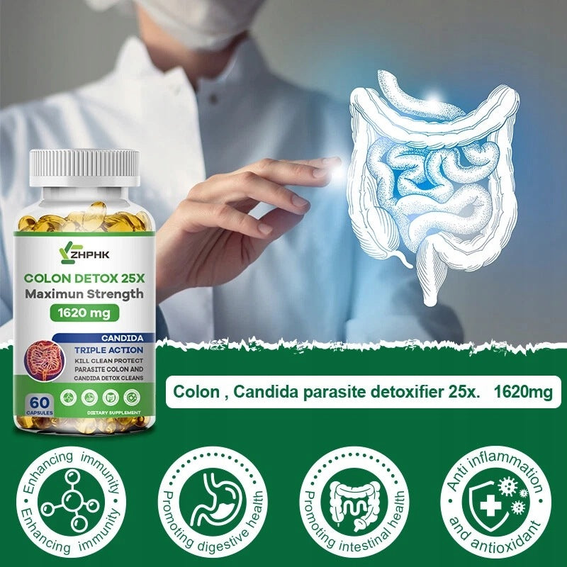 Cleansing the large intestine and removing parasites – detox, Candida, health Packaging status original