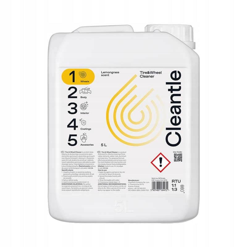 Cleantle Tire & Wheel Cleaner 5L effective tire and rim cleaner
