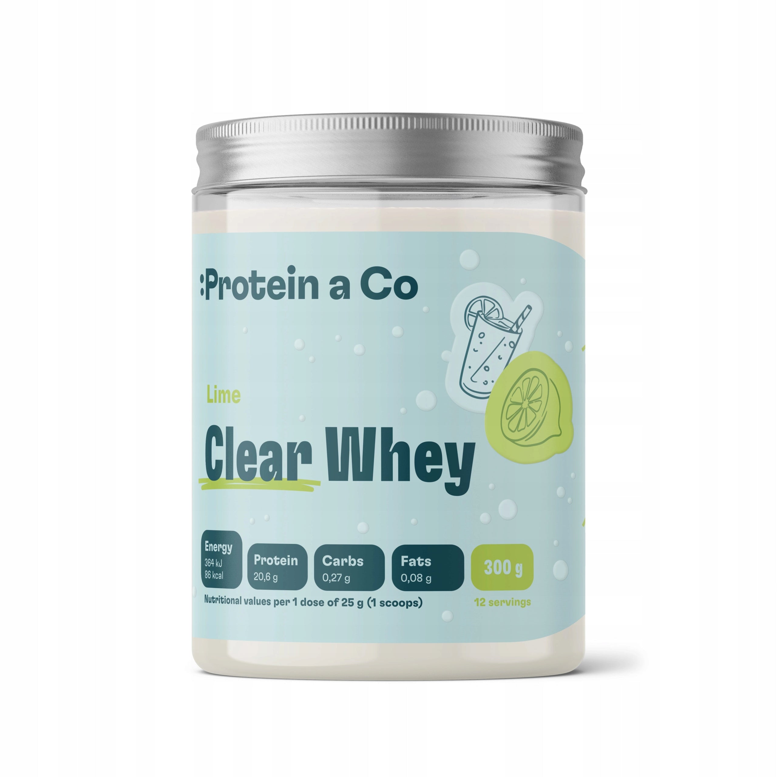 Clear Whey Protein Isolate - 300 g, FLAVOR: Fresh Lime