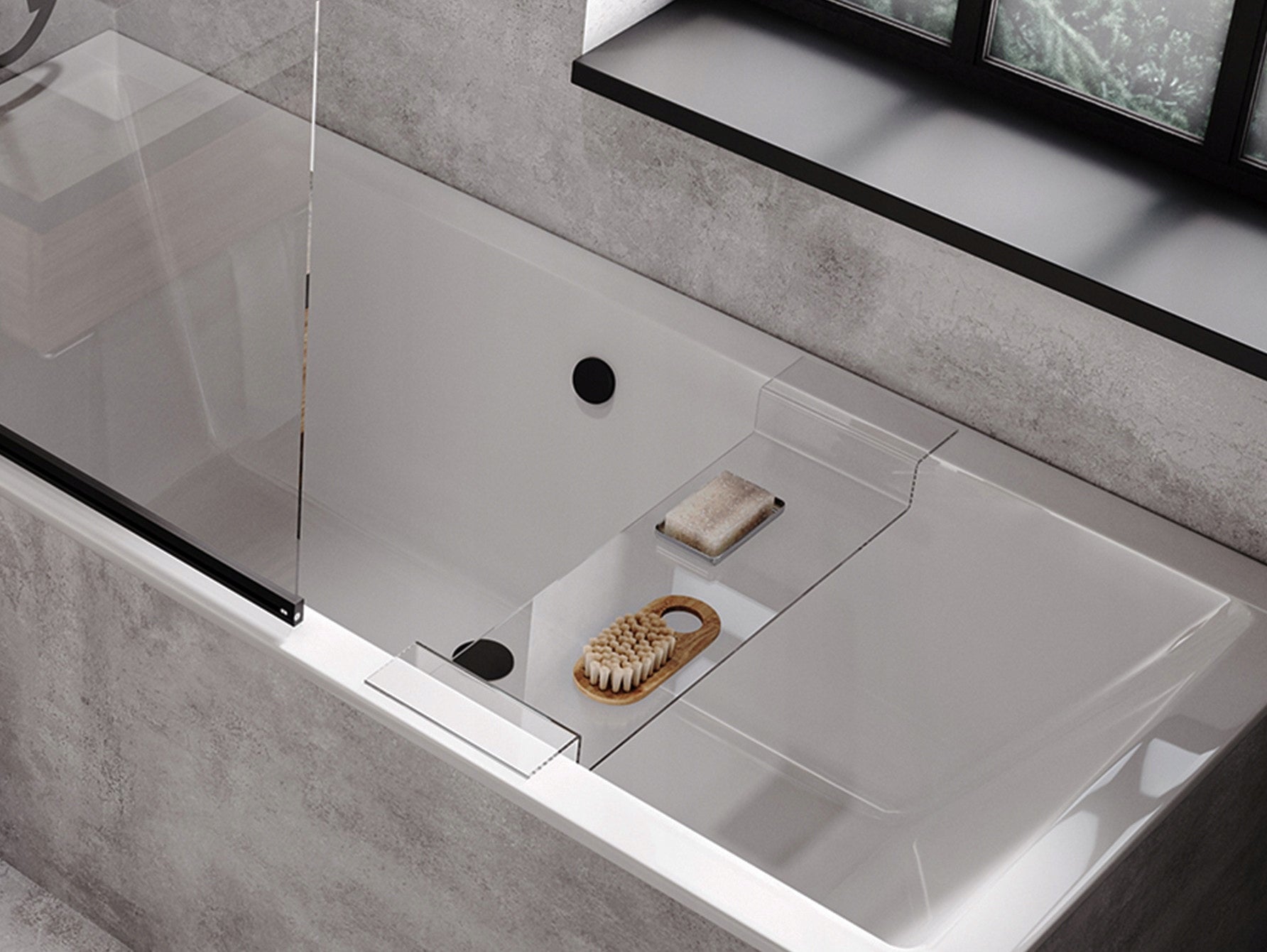 Badezimmerregal aus Acryl Besco Clear, 70 cm 