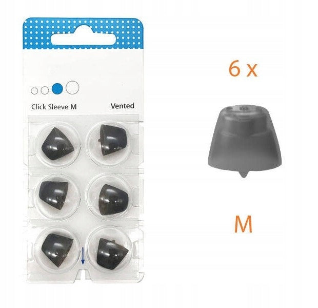 Click Sleeve Caps / Domes with Ventilation for Signia Cameras - 6 Pack M