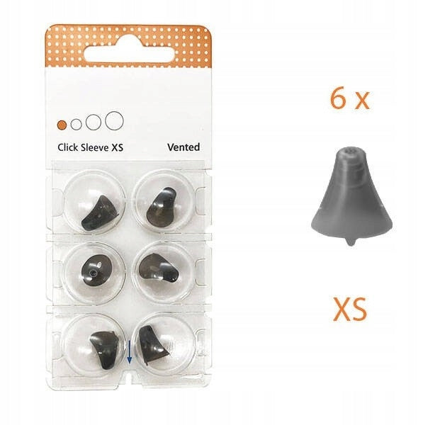 Click Sleeve Caps / Domes with Ventilation for Signia Cameras - 6 Pack XS