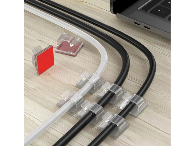 Clip Holder Cable Organizer Self Adhesive Transparent Set of 10 Manufacturer code 2605832