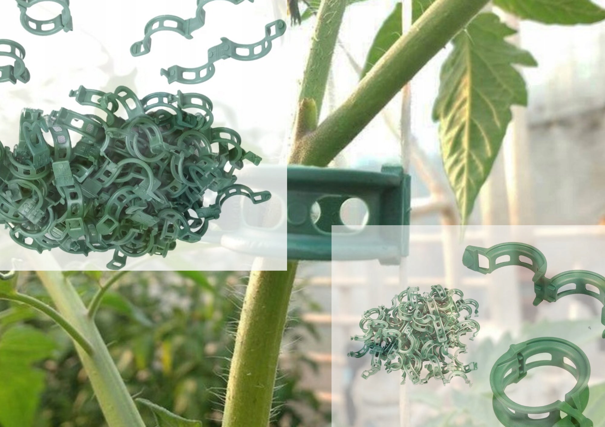 Clip clips for tomato and bean plants, 200 pcs Dominant material plastic