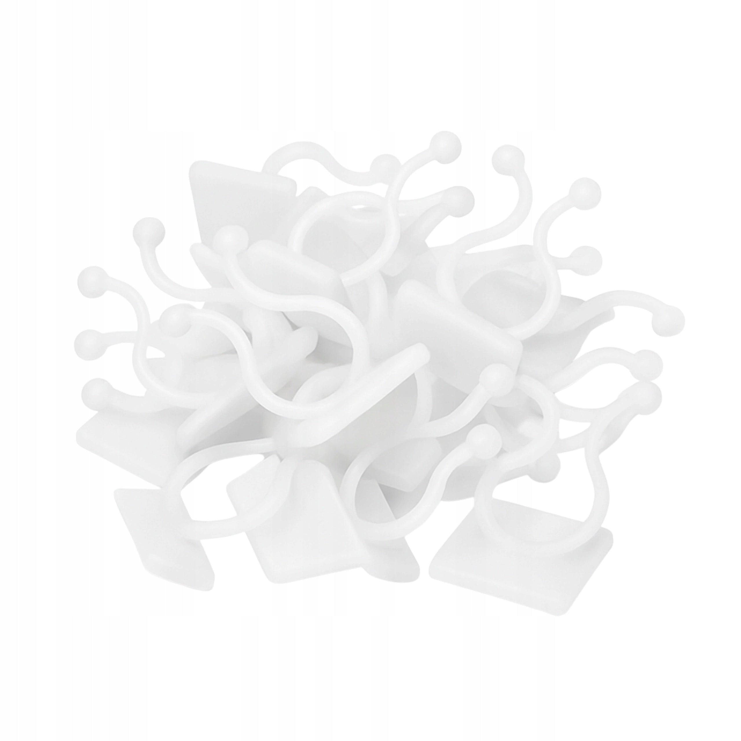Clip for Fixing Plant Creepers 20 mm Self-Adhesive Holder - 10 Pieces Color white