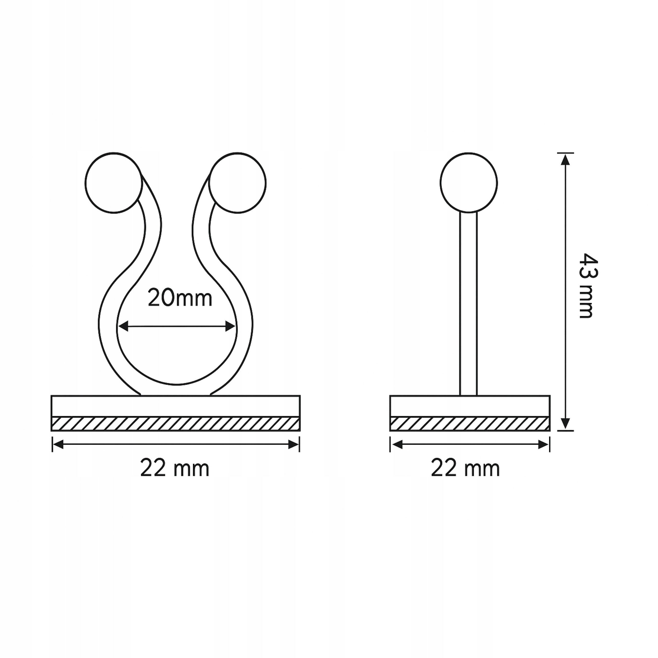 Clip for Fixing Plant Creepers 20 mm Self-Adhesive Holder - 10 Pieces Product weight with unit packaging 0.1 kg