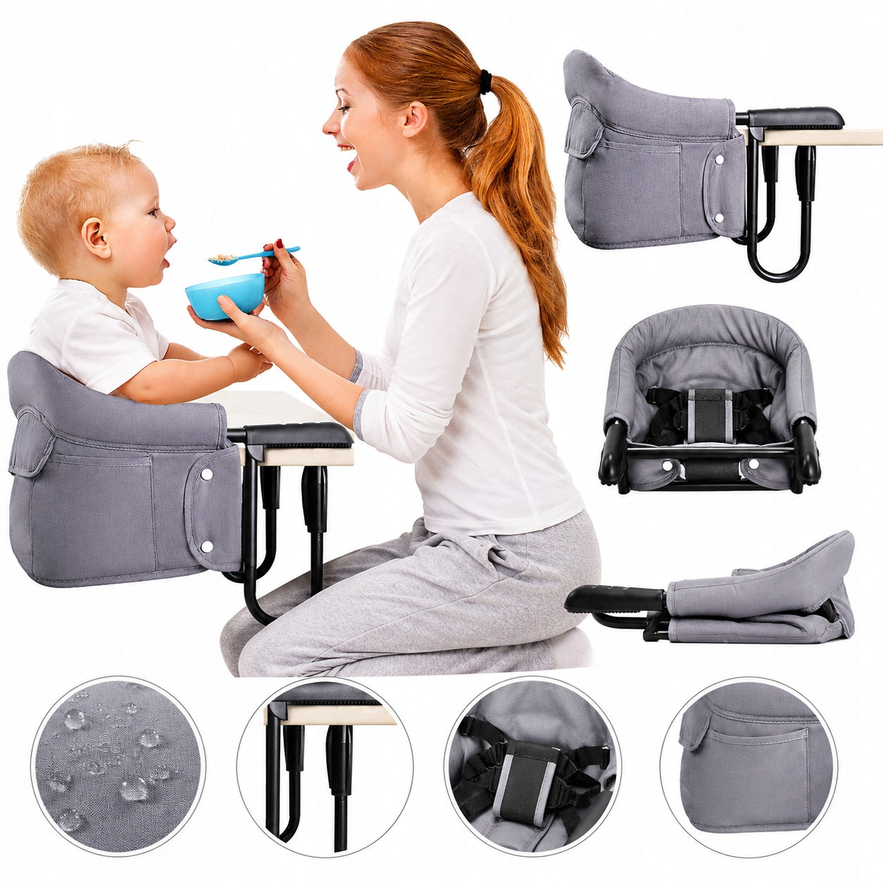 ClipMunch Hiking Chair For Feeding Attached To Table 20kg Mobile