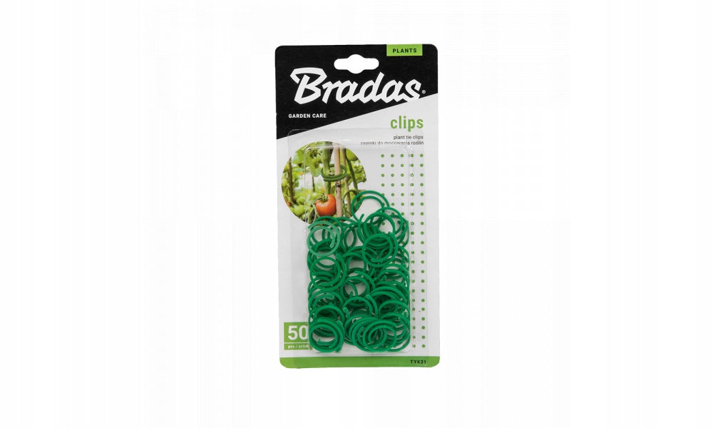 Clips Fasteners for fixing poles plants Bradas green 50 pcs TYK31 Packaging status original