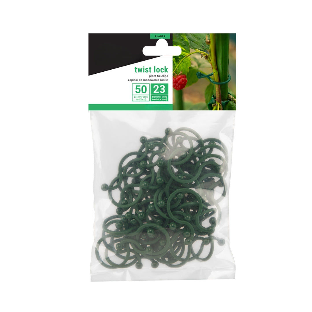 Clips PLANT CLASPS Fastening Fixing HANDLE diameter 23 mm 50 PCS Manufacturer code zapinki Do roślin pomidory pędy fasoli klipsy