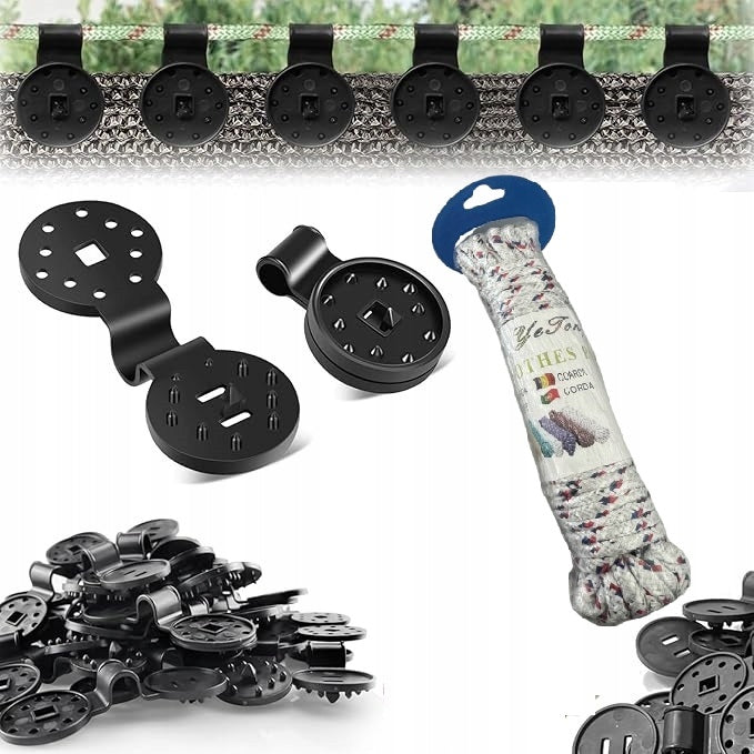 Clips Shading Fabric Clips Plastic 50 Pcs With Nylon Rope Color black