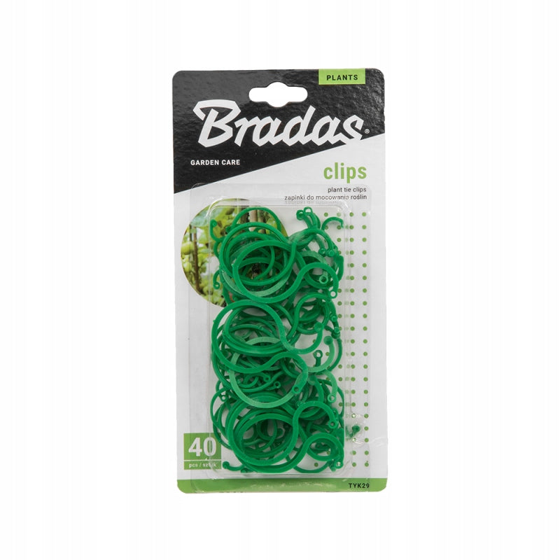 Clips for Fixing Climber Tomato Plants, 2 sizes, 40 pcs. Color green