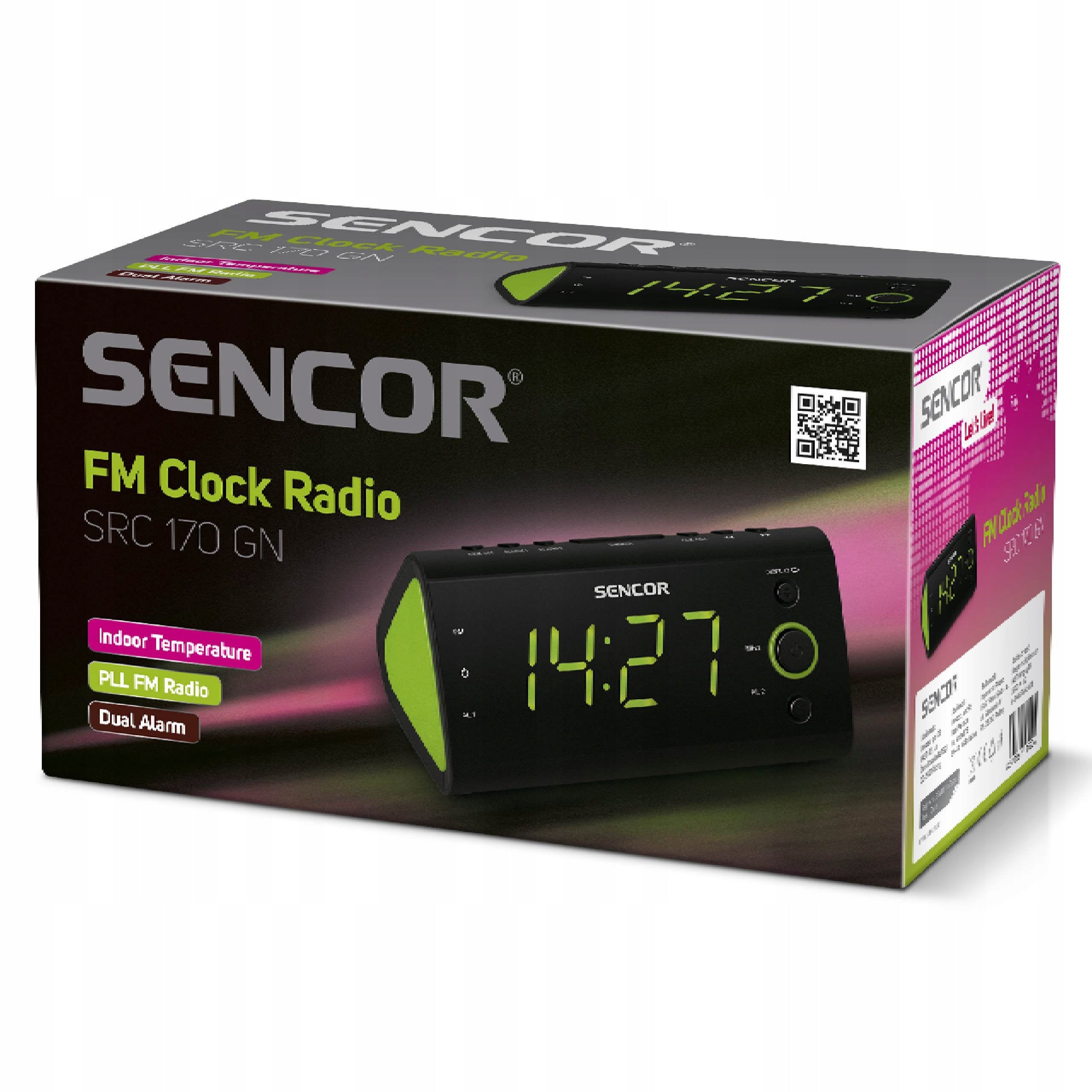 Clock Radio Digital Clock Sencor SRC 170 GN Manufacturer code SRC 170GN