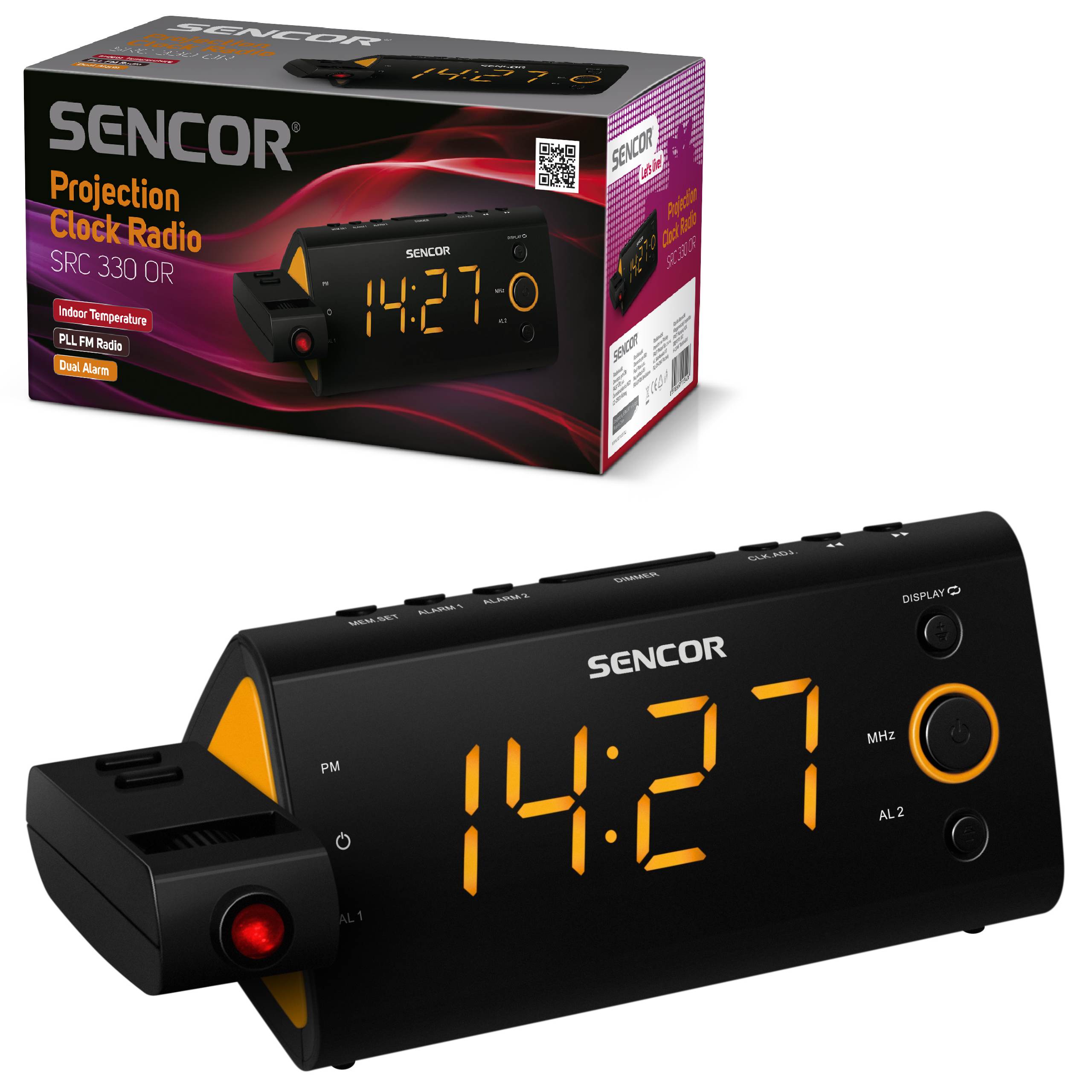 Clock Radio with Time Projector Sencor SRC 330 OR Packaging status original