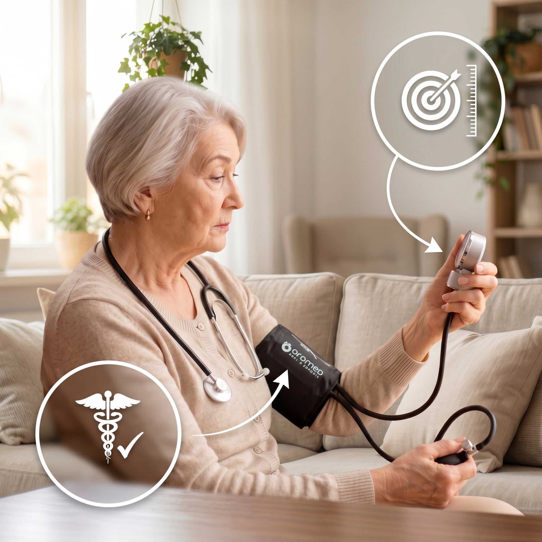 Clock blood pressure monitor with shoulder stethoscope mechanical medical Z/S Medical device yes