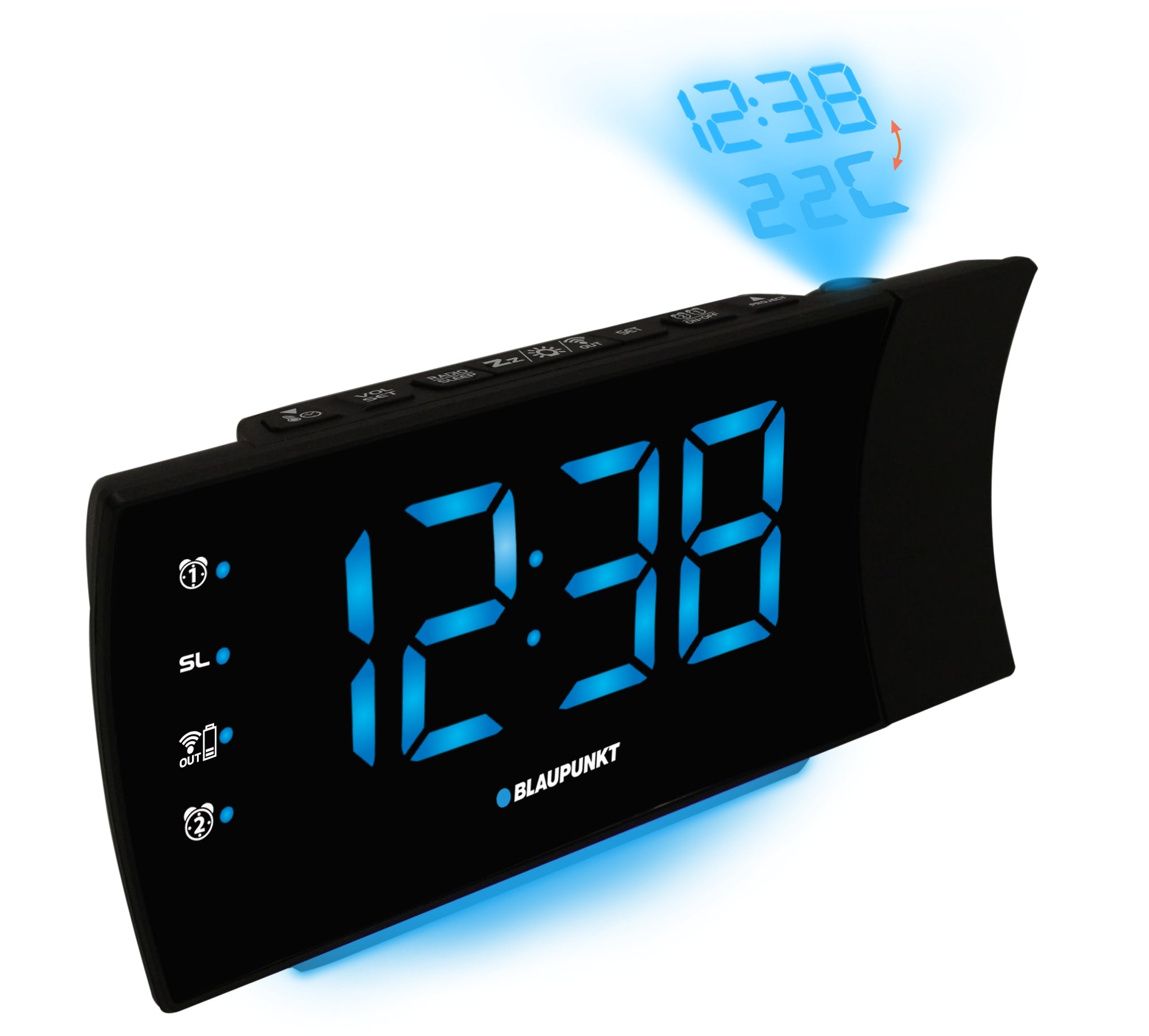 Clock radio Blaupunkt CRP 81 USB with projector and USB charging Manufacturer code RADIOBUDZIK CRP81USB