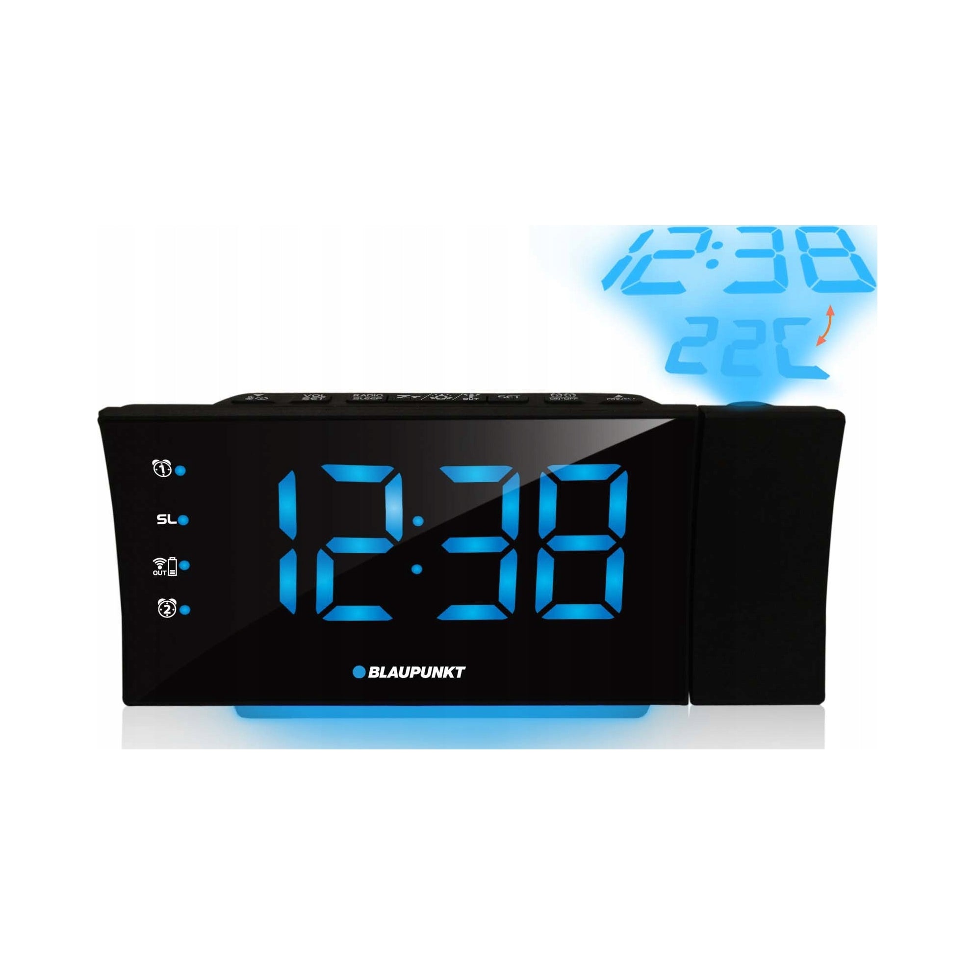 Clock radio Blaupunkt CRP 81 USB with projector and USB charging Packaging status original