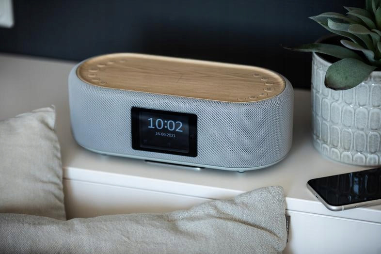 Clock radio PEAQ PCR 120BT-W-2 DAB+ clock radio wireless Light grey Packaging status original