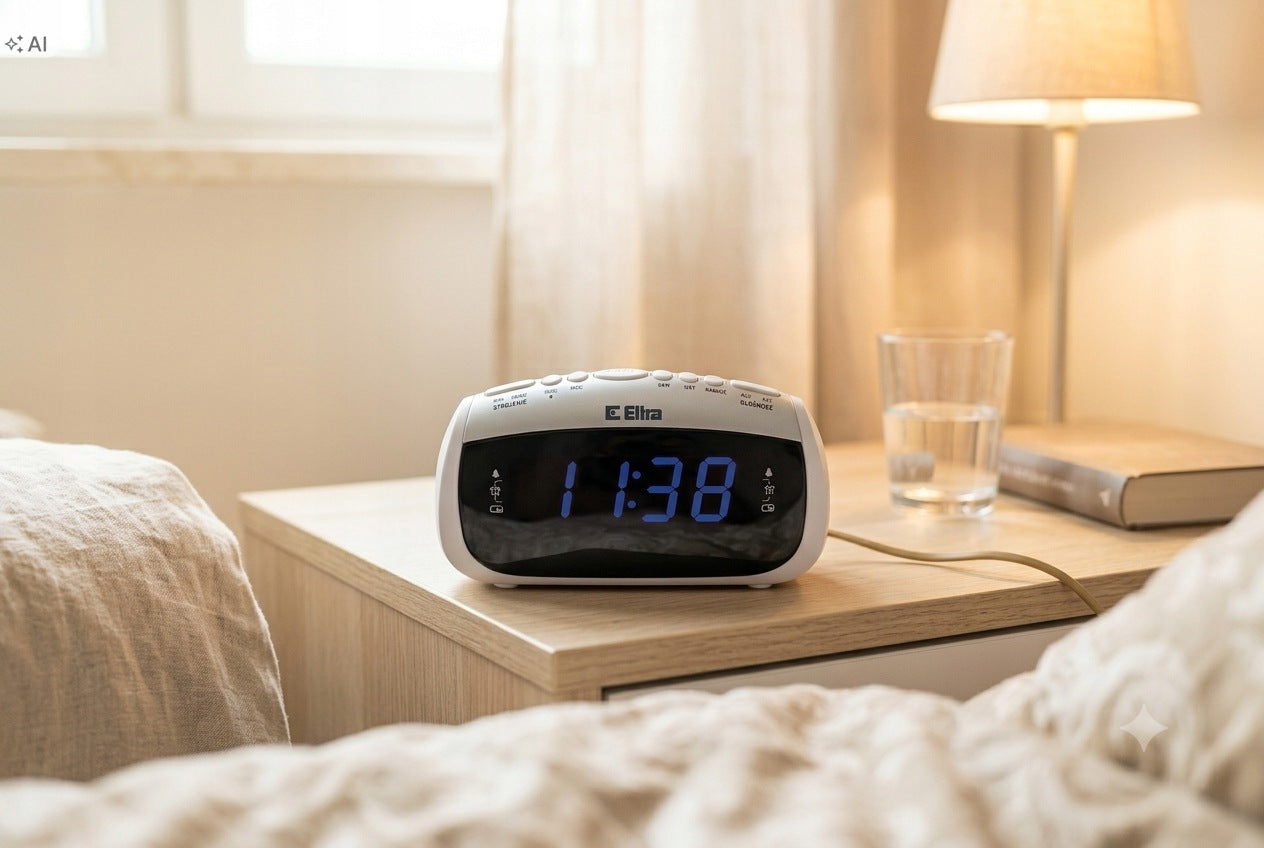 Clock radio mains FM radio Eltra Zosia alarm clock for bedroom Packaging status original