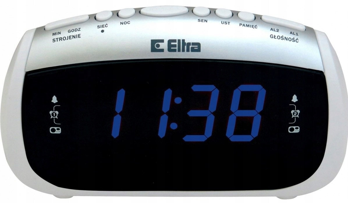 Clock radio mains FM radio Eltra Zosia alarm clock for bedroom