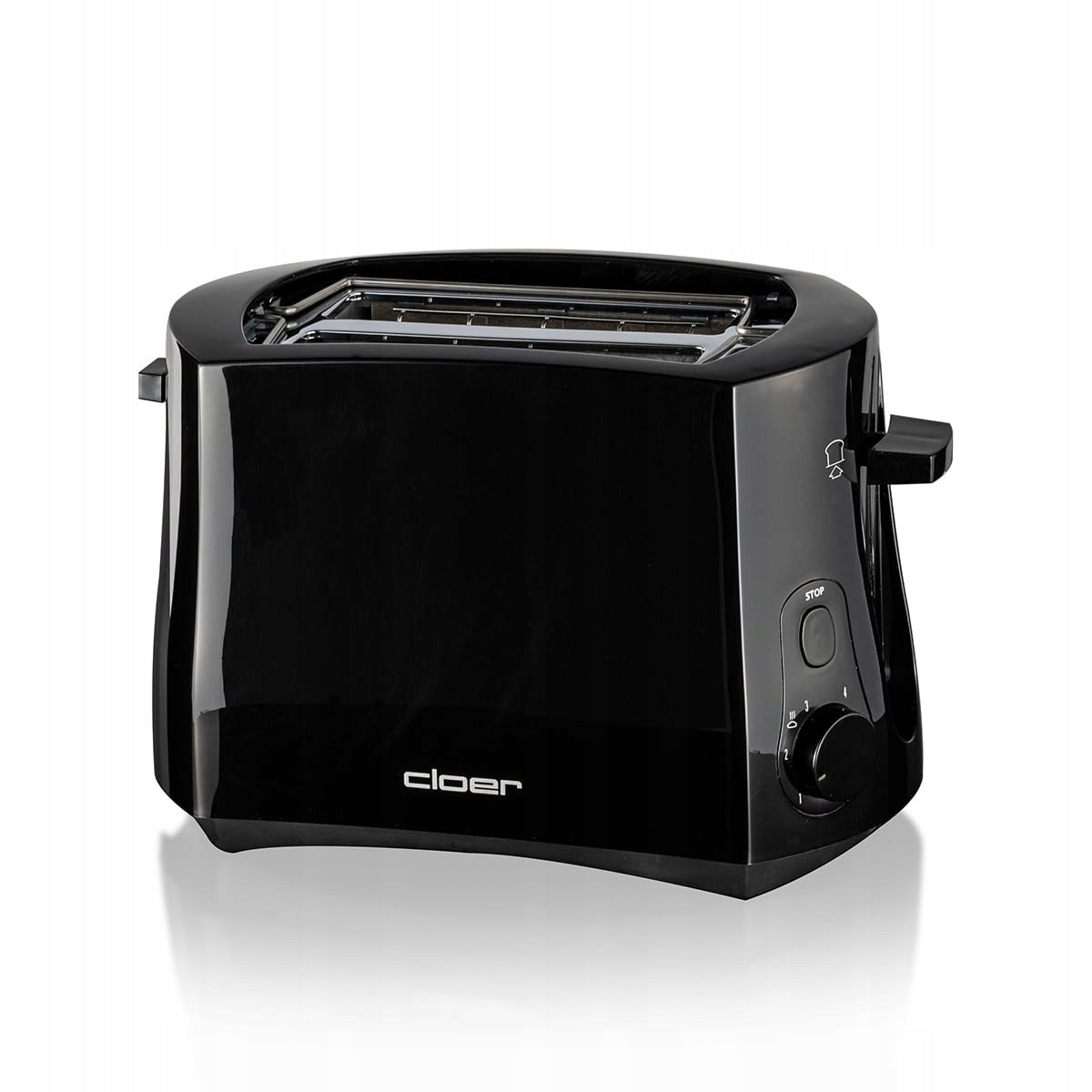Cloer 3310 toaster for 2 slices 825W black with bun cap Power rating 825 W