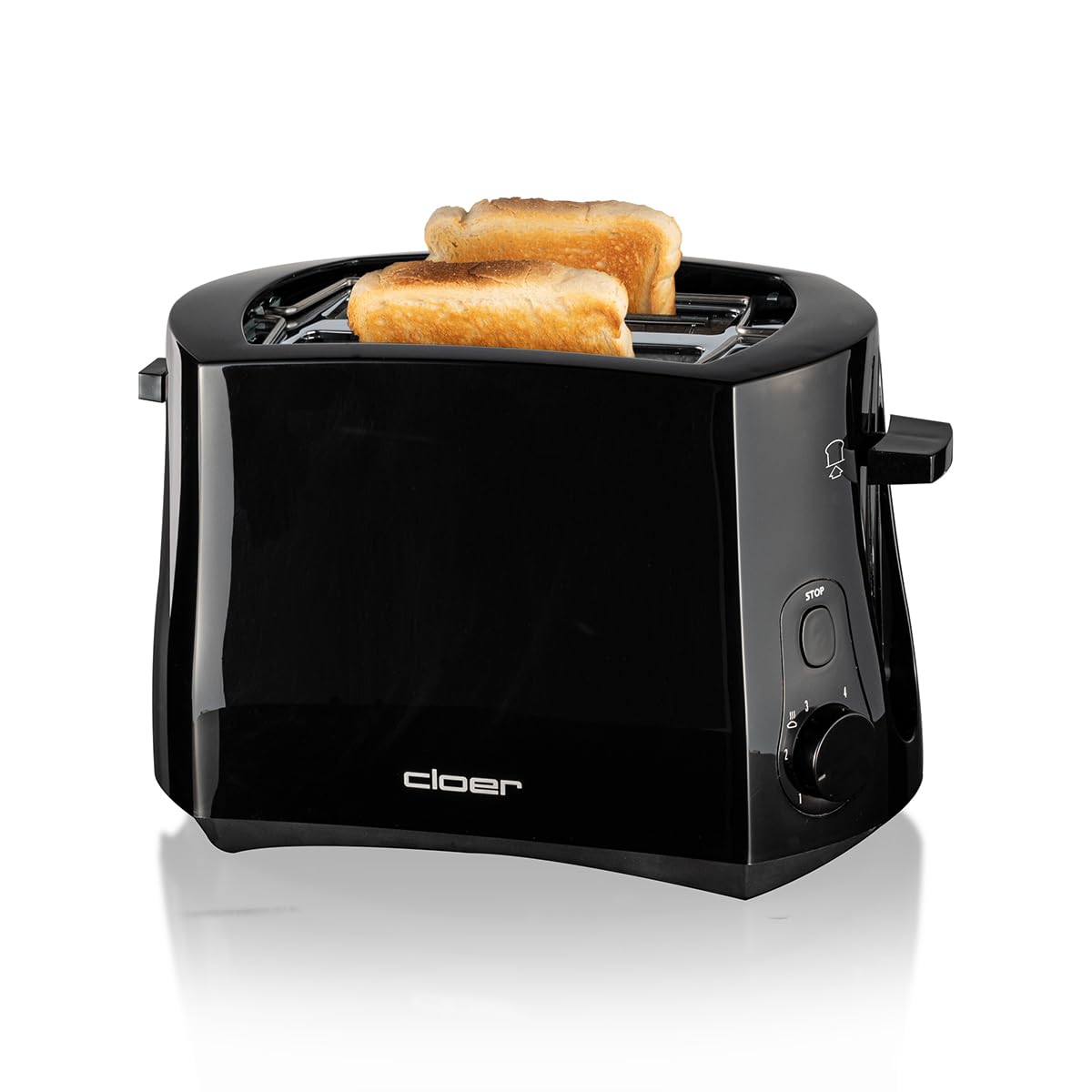 Cloer 3310 toaster for 2 slices 825W black with bun cap