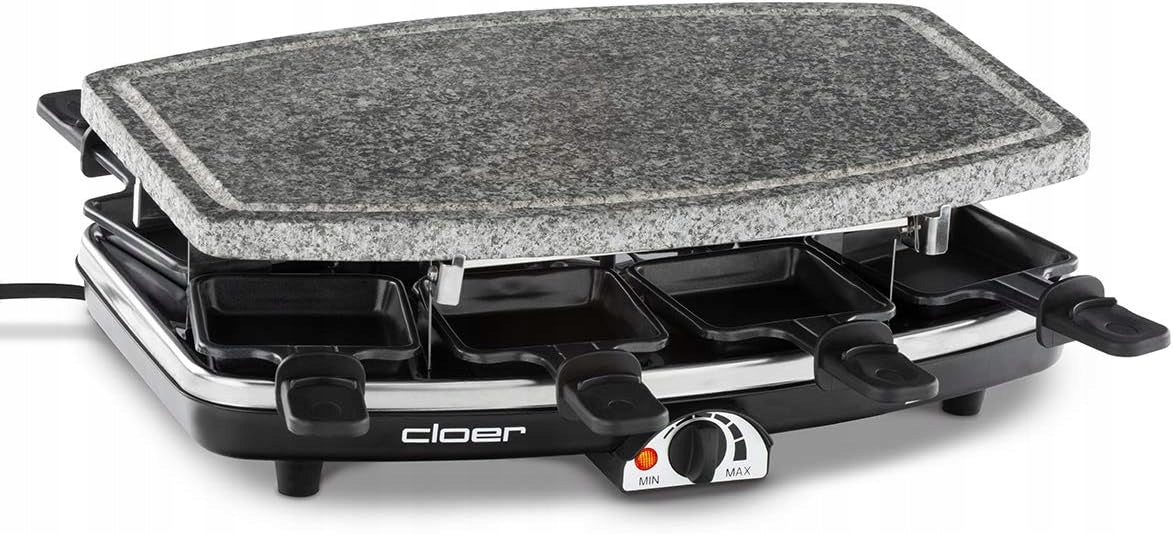 Cloer Grill Raclette 6430 Natural Stone 8 Griddles 1200W Brand Cloer