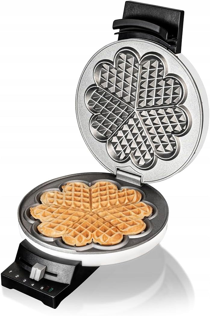 Cloer Heart Waffle Iron 930W 16cm Heavy Non-stick Plates Signal Model 9GBKDC05