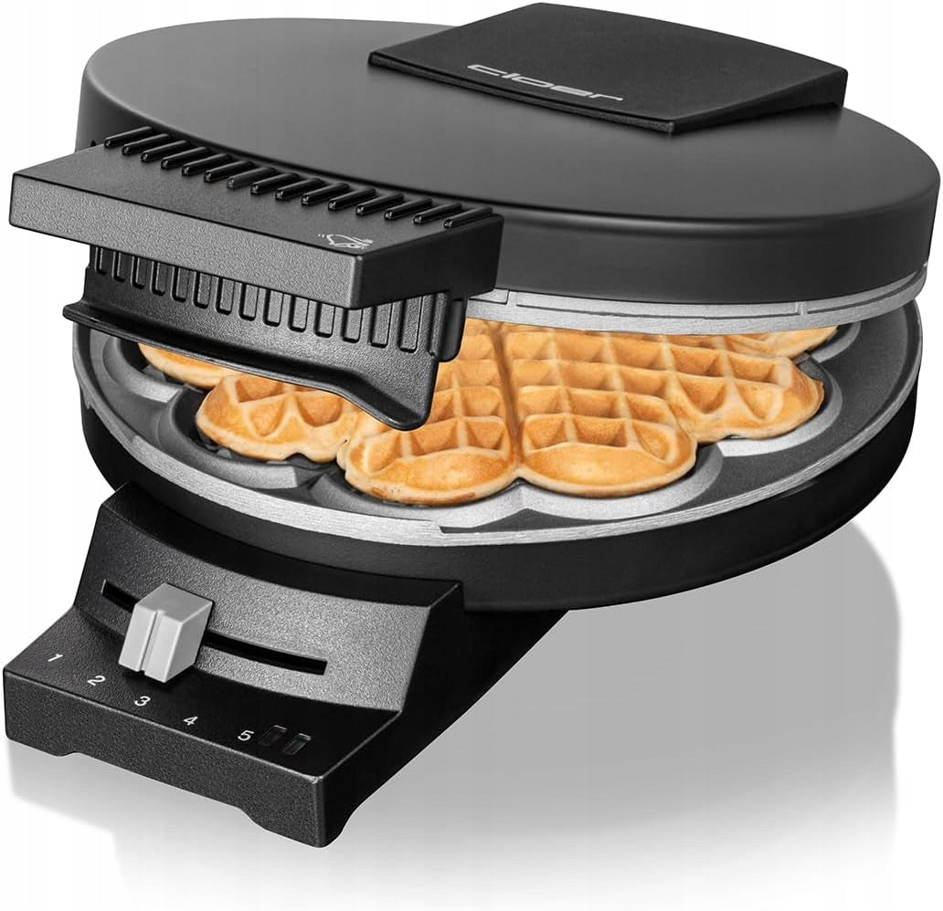 Cloer heart waffle iron 16cm black 930W metal non-stick signal