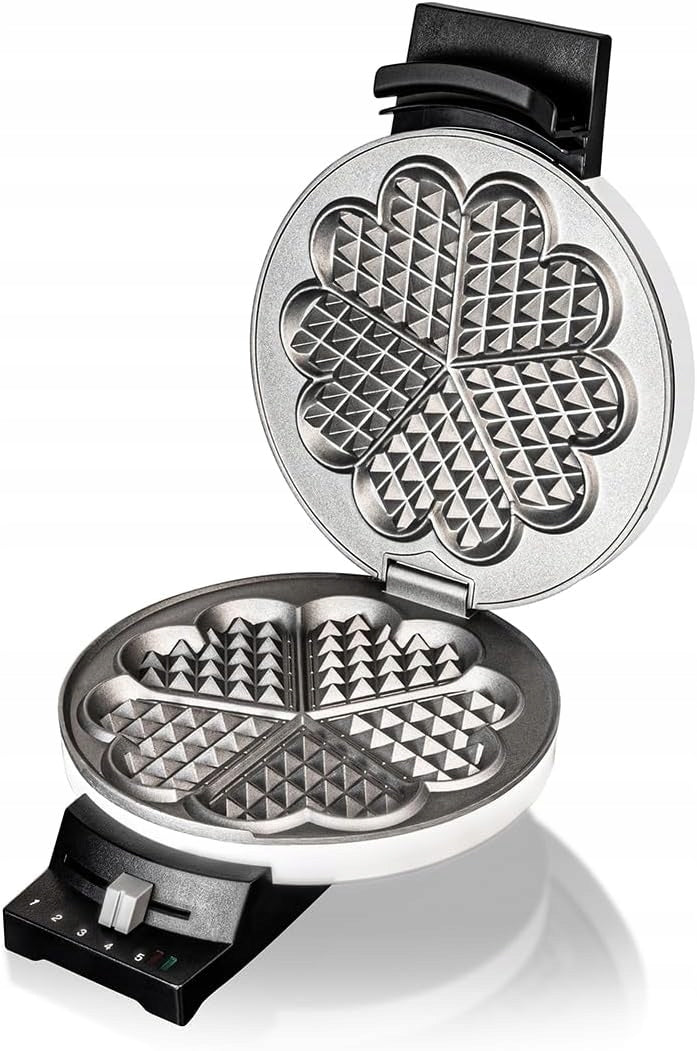 Cloer waffle iron heart 16cm 930W white non-stick step adjustment Brand no brand