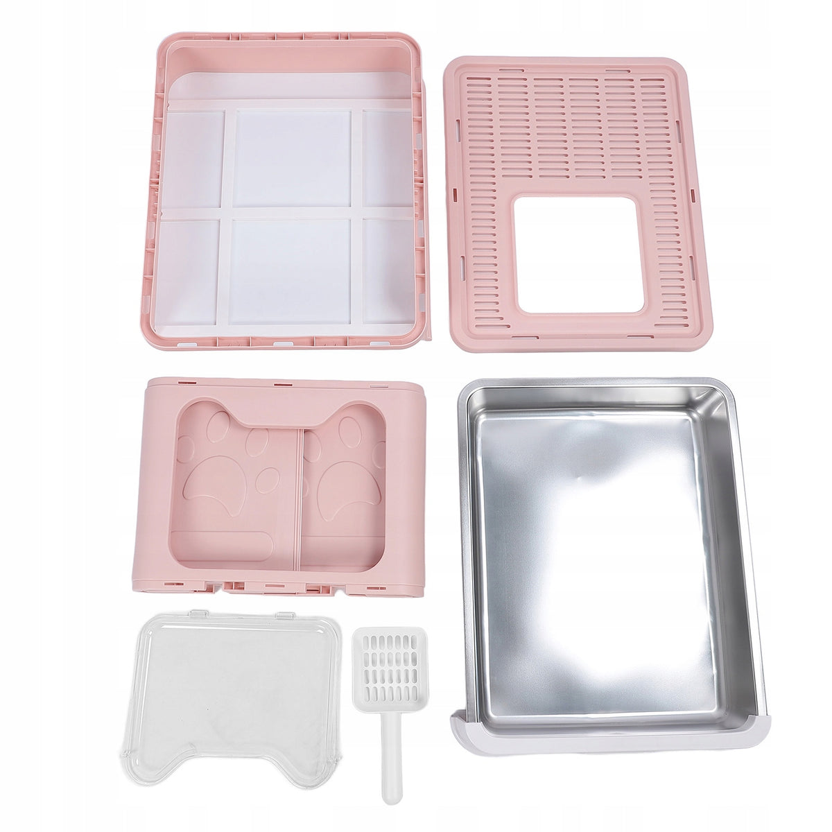 Closed Cat Stainless Steel Litter Box Large Drawer Style 3Y