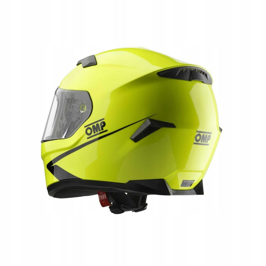Closed helmet OMP CIRCUIT EVO2 approval ECE R22-06 yellow fluo size. XXL Packaging status original