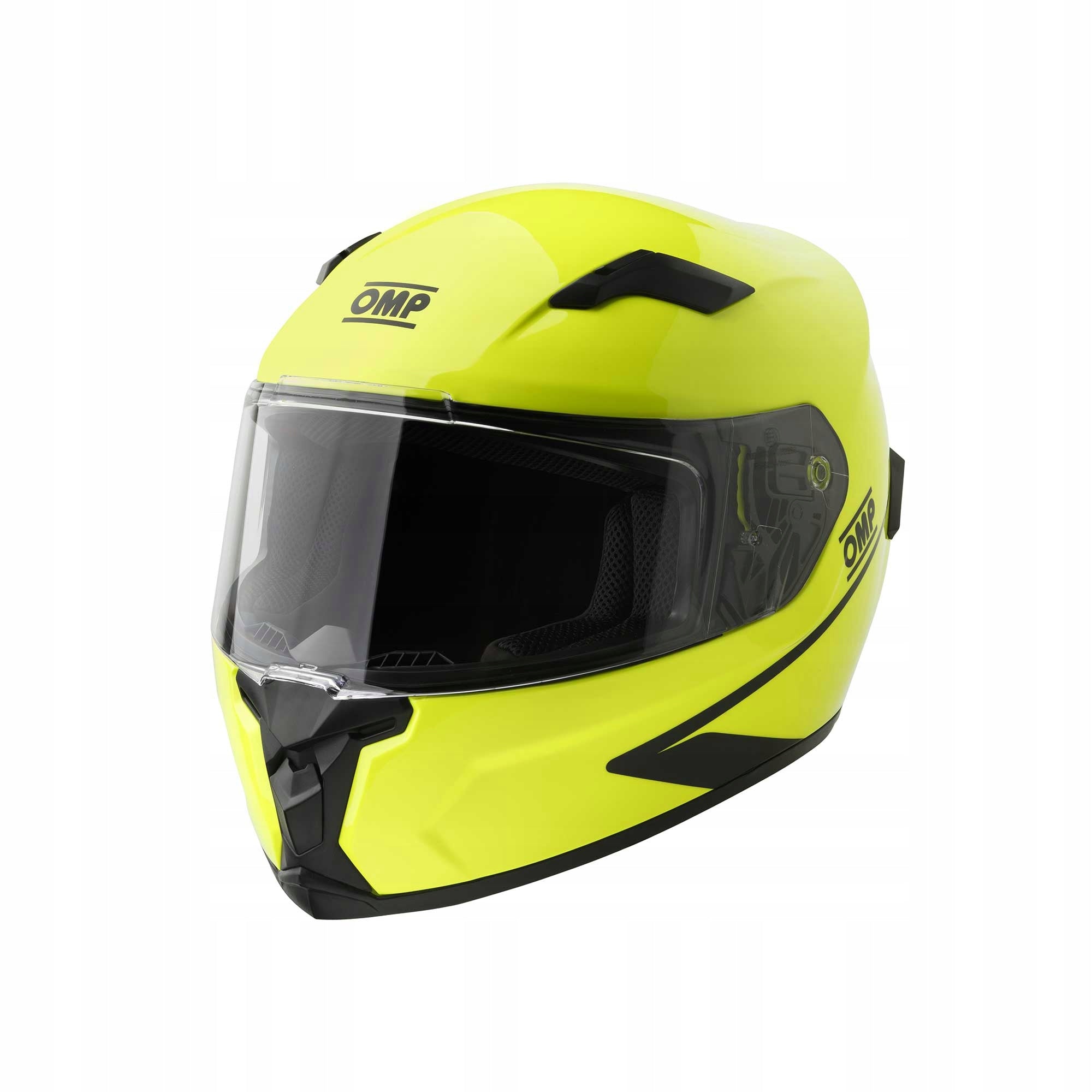 Closed helmet OMP CIRCUIT EVO2 approval ECE R22-06 yellow fluo size. XXL