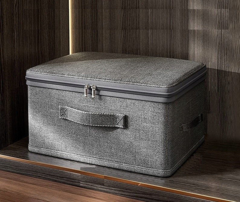 Closet organizer container closed 46x35x24cm grey with zipper cover Kind wardrobe organizer