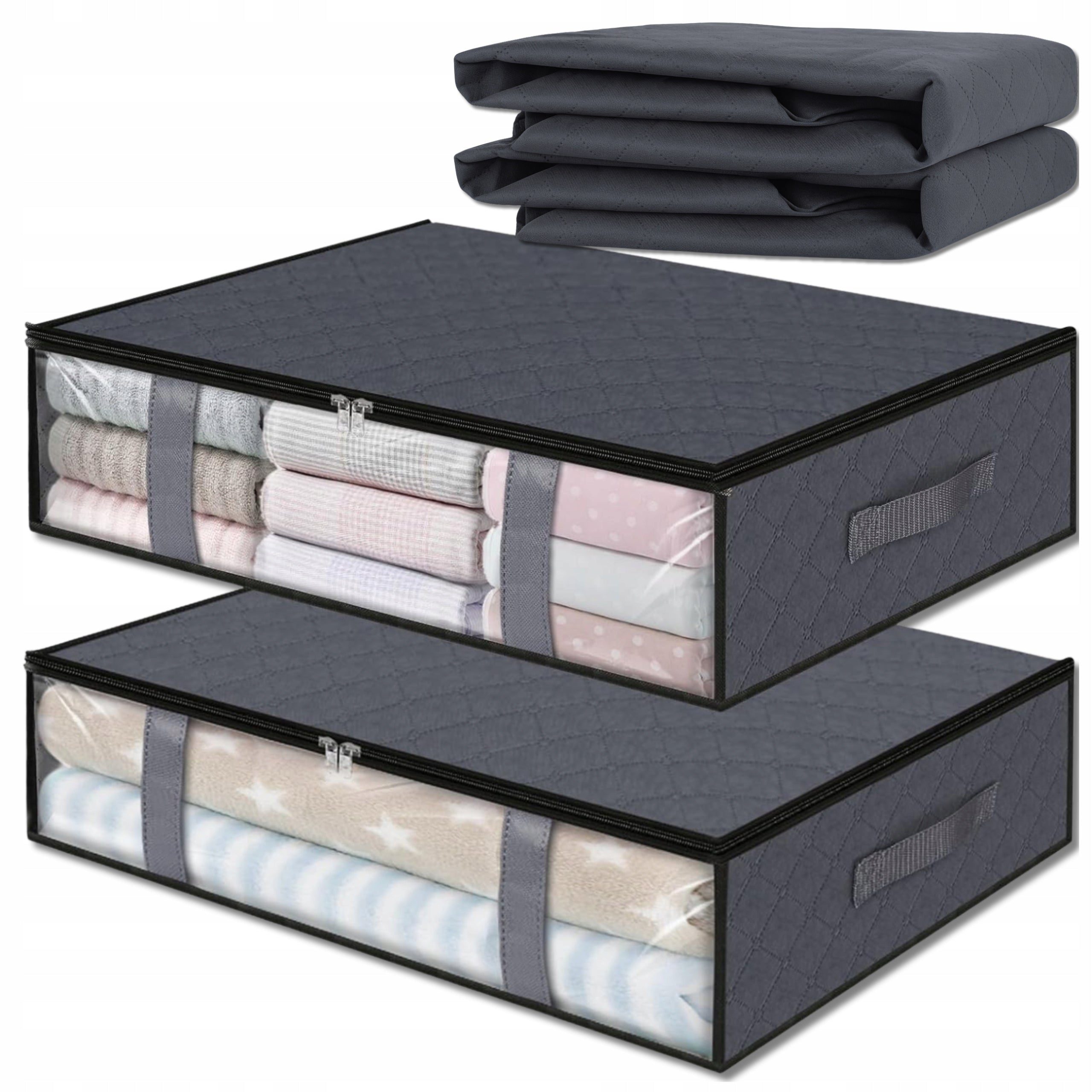 Clothes Cabinet Drawer Organizer Bedding Set of 2pcs Protective Grey Manufacturer code Organizer szary do szafy 2szt zestaw
