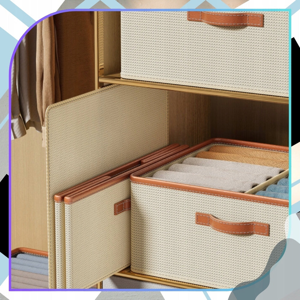 Clothes Cabinet Drawer Organizer Cabinet Insert Beige with Compartment Length 50 cm