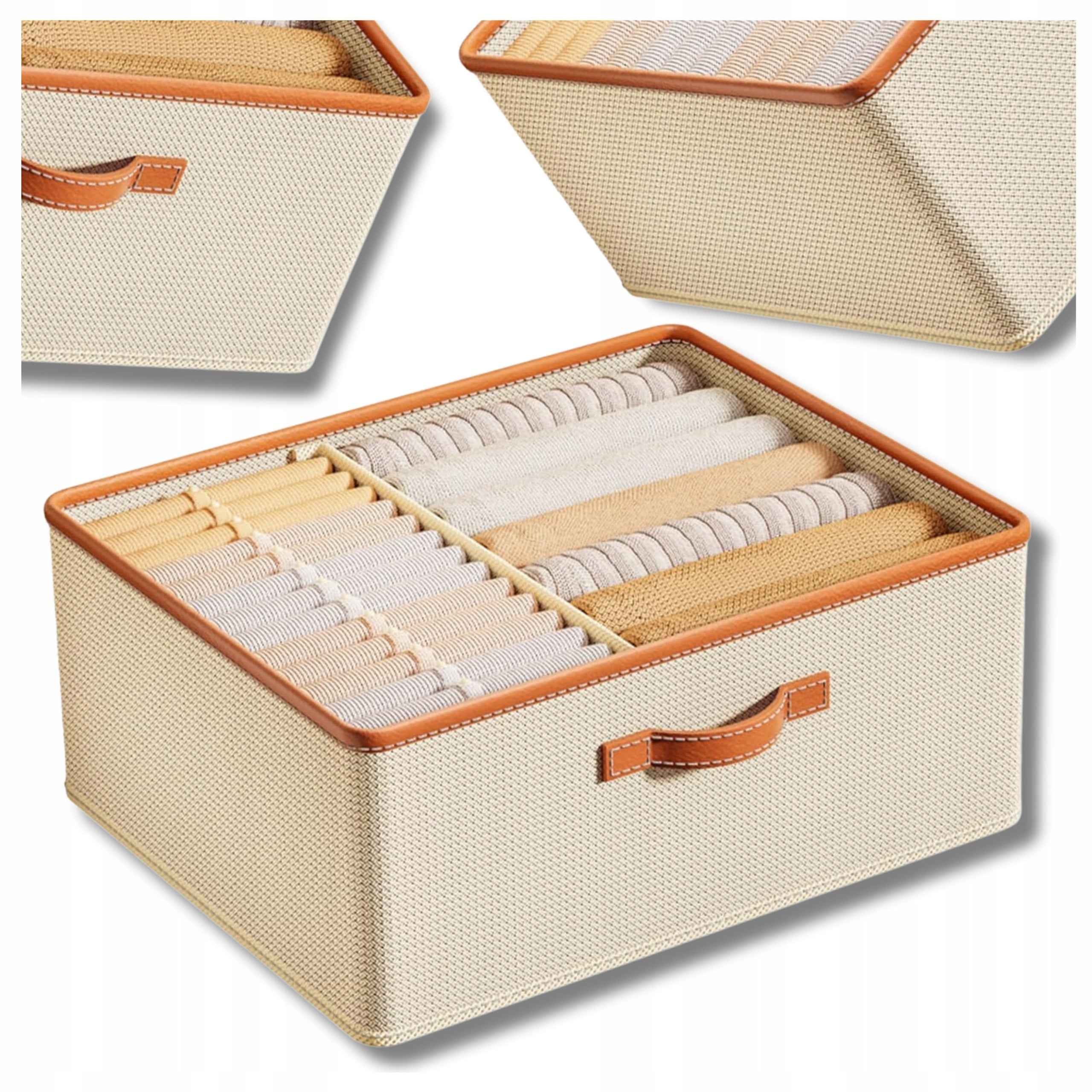 Clothes Cabinet Drawer Organizer Cabinet Insert Beige with Compartment Packaging status original