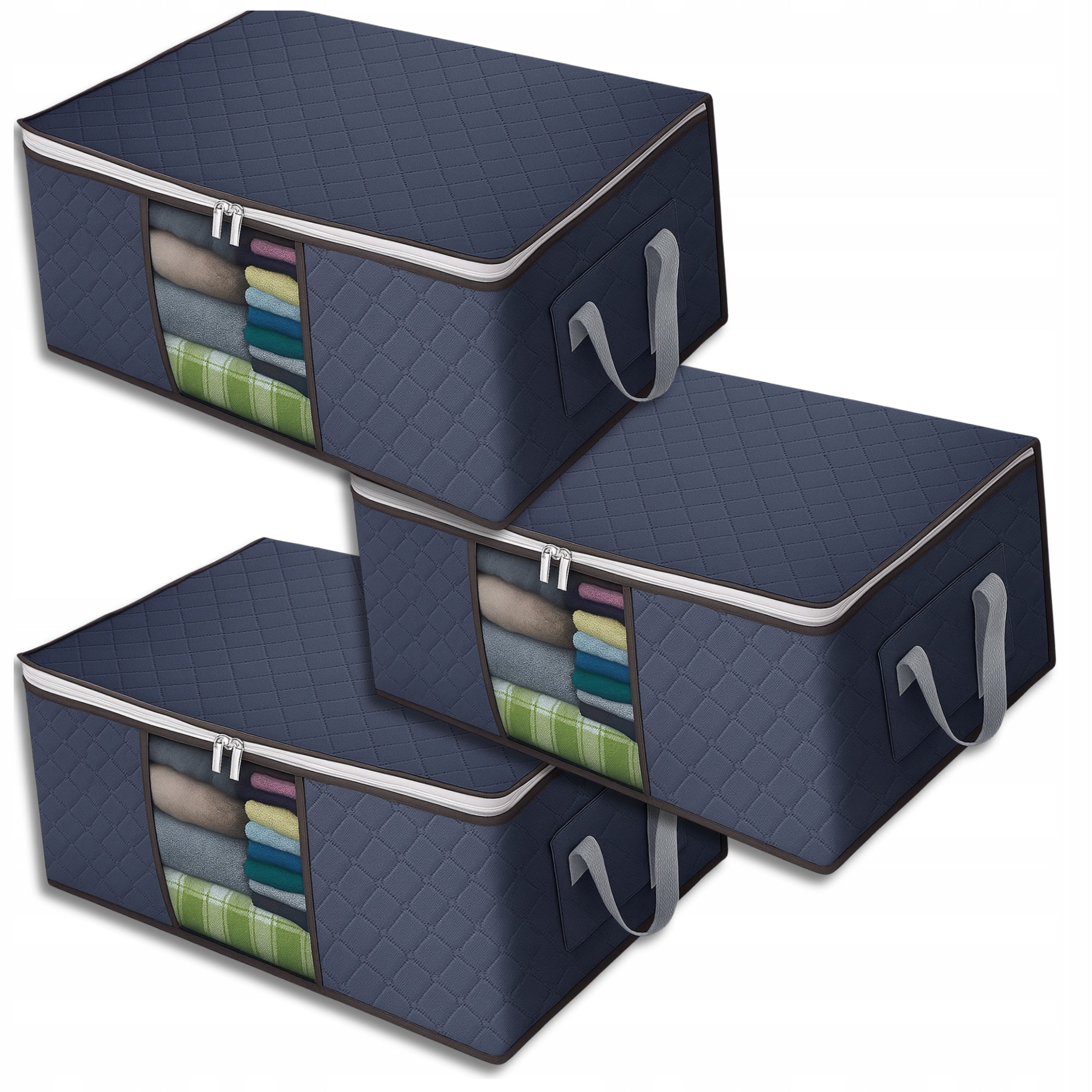 Clothes Cabinet Organizer Bedding Container Box Set of 3 Pcs 90 L
