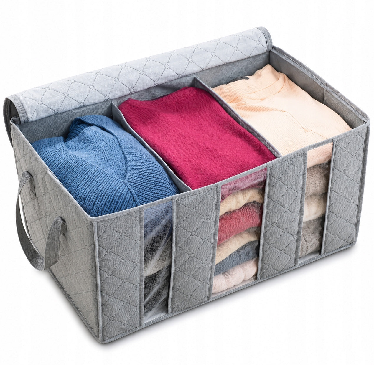 Clothes Cabinet Organizer Drawer Container Shirts 3 Compartments