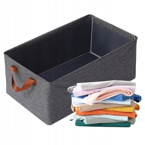Clothes Organizer 47x28x20cm for Wardrobe and Drawer Folding Container Grey Packaging status original