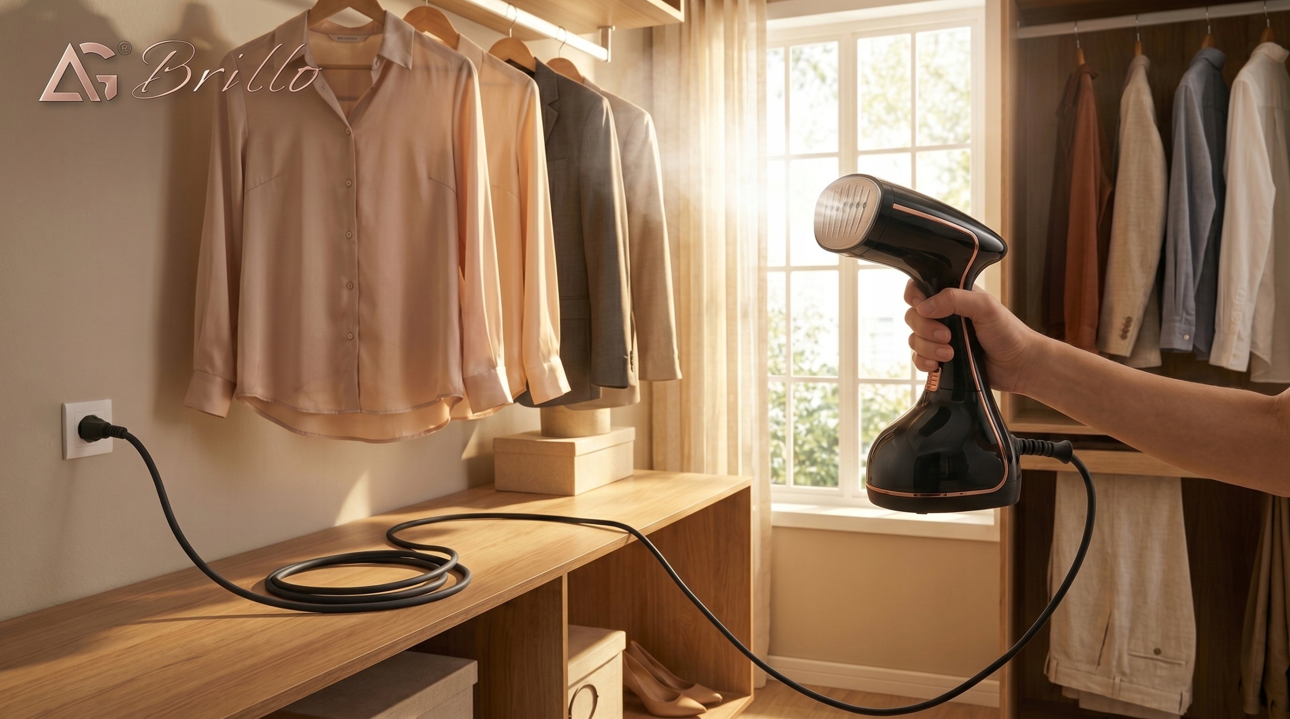 Clothes Steamer BLACK Steam Iron STEAMER 2000W Brillo Uno 50G/MIN Model Parownica AG Brillo Uno
