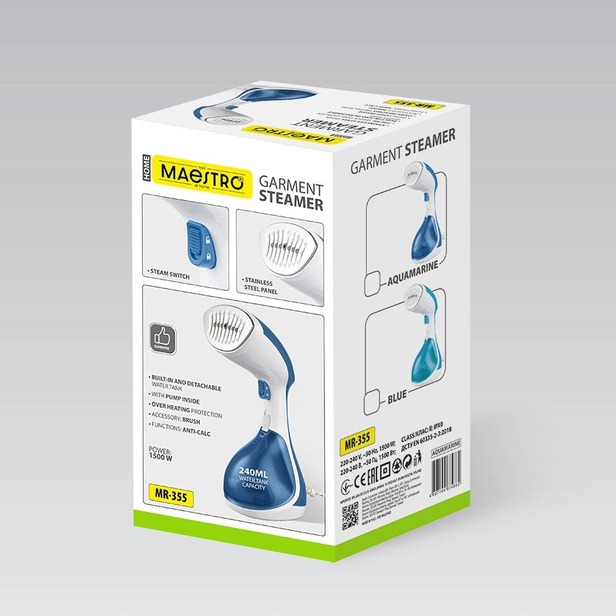 Clothes steamer 1500W Maestro MR-355-AQUAMARINE Foot type steel