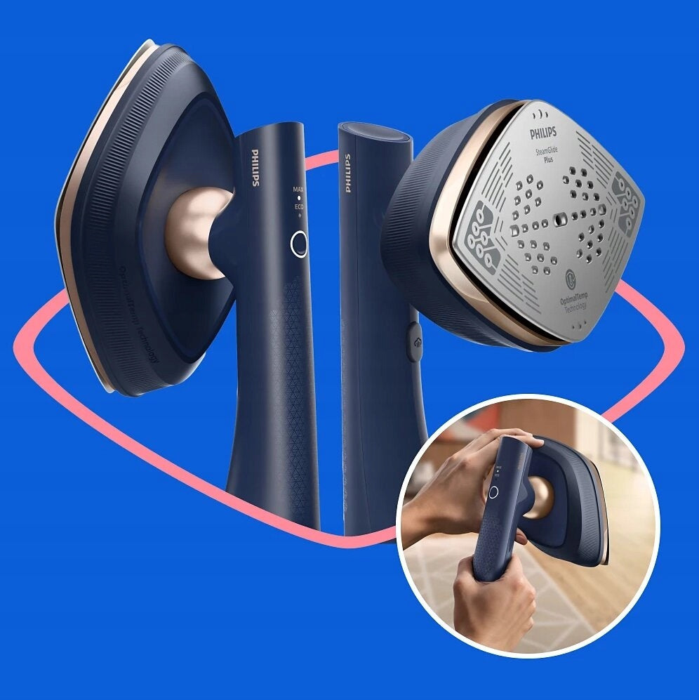 Clothes steamer (Steamer) PHILIPS OneTurn GC215/20 Functions vertical ironing steam function vertical steam ejection steam flow adjustment