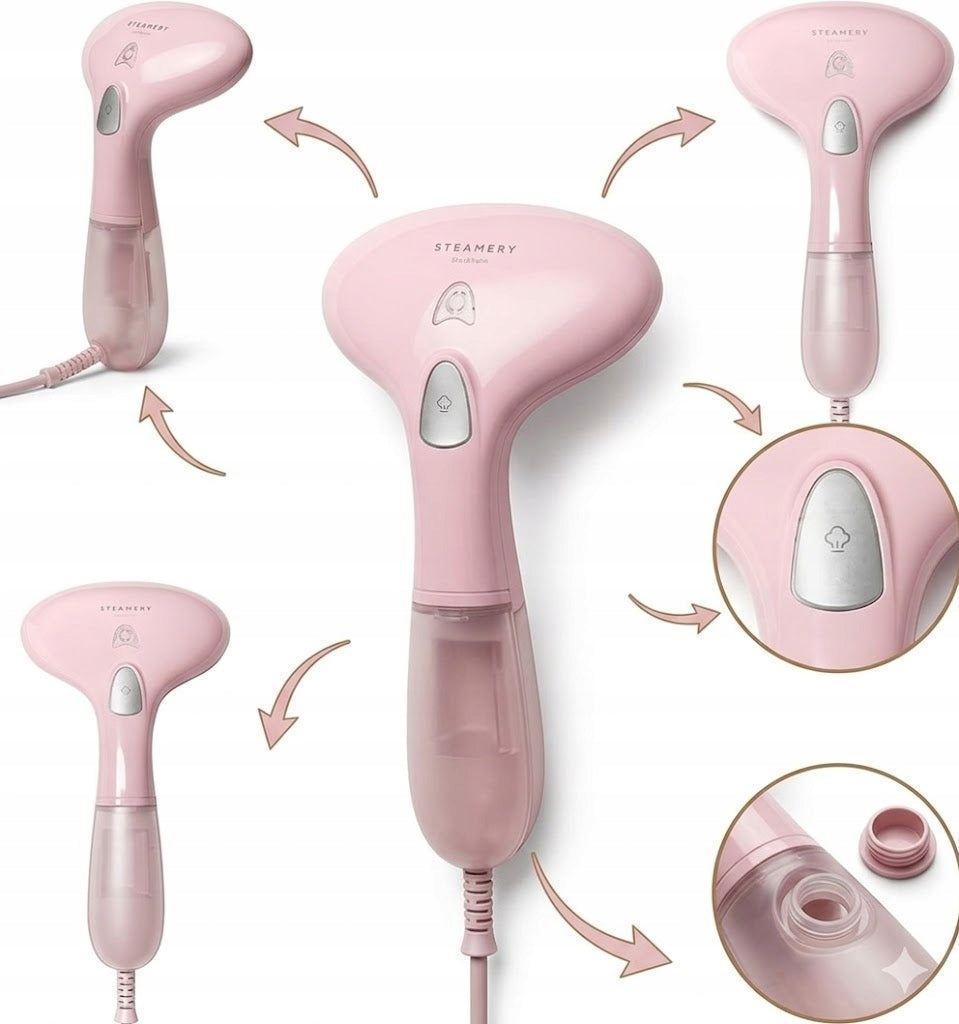 Clothes steamer manual pink 1500W 90ml fast heating 30s Model MNLLMX4F