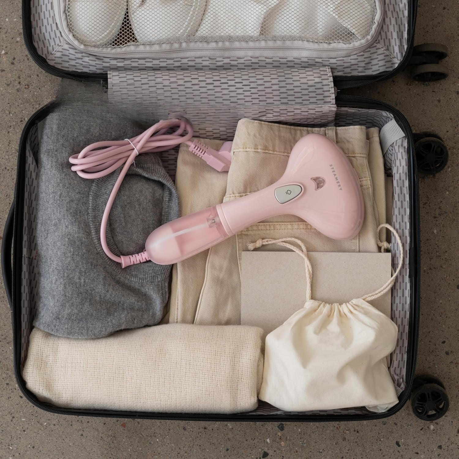 Clothes steamer manual pink 1500W 90ml fast heating 30s Packaging status original