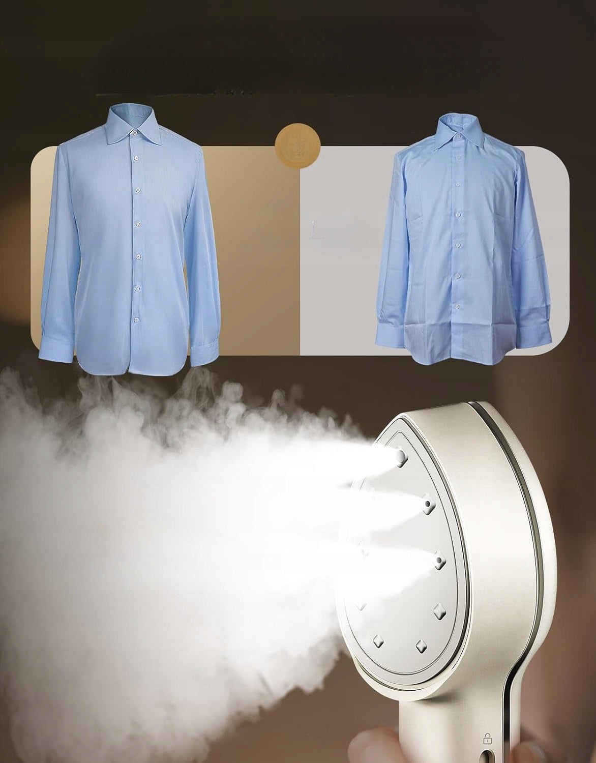 Clothes steamer steam iron travel 1000 W fast heating 15 s Manufacturer code Parownica do ubrań żelazko parowe podróżna 10