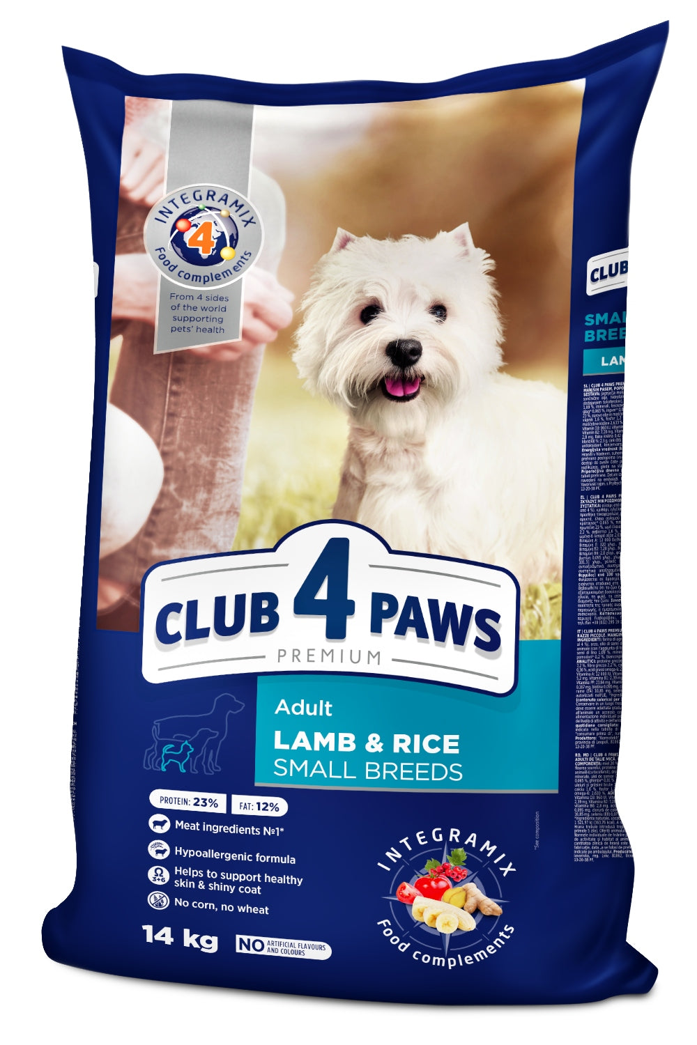 Club 4 Paws Premium Adult Dog Dry Food Lamb and Rice for Small Breeds 14kg