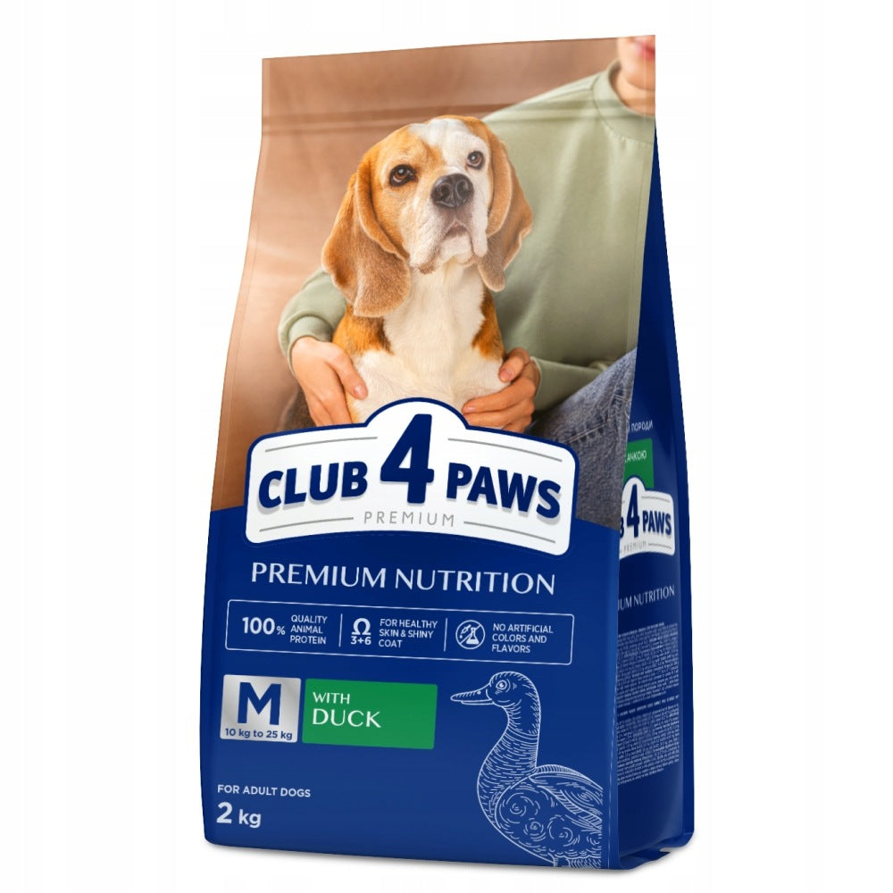 Club 4 Paws Premium Adult Dry Dog Food Duck for Medium Breed 2 kg Packaging status original